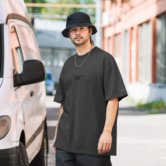 Front view of Dalston Village Sports Club Tee in faded black